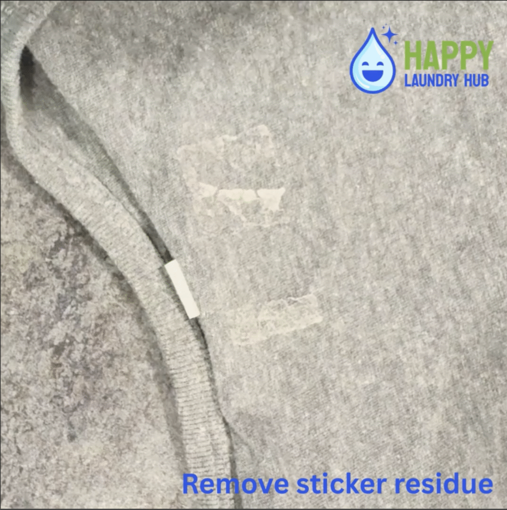 Sticker residue on a shirt